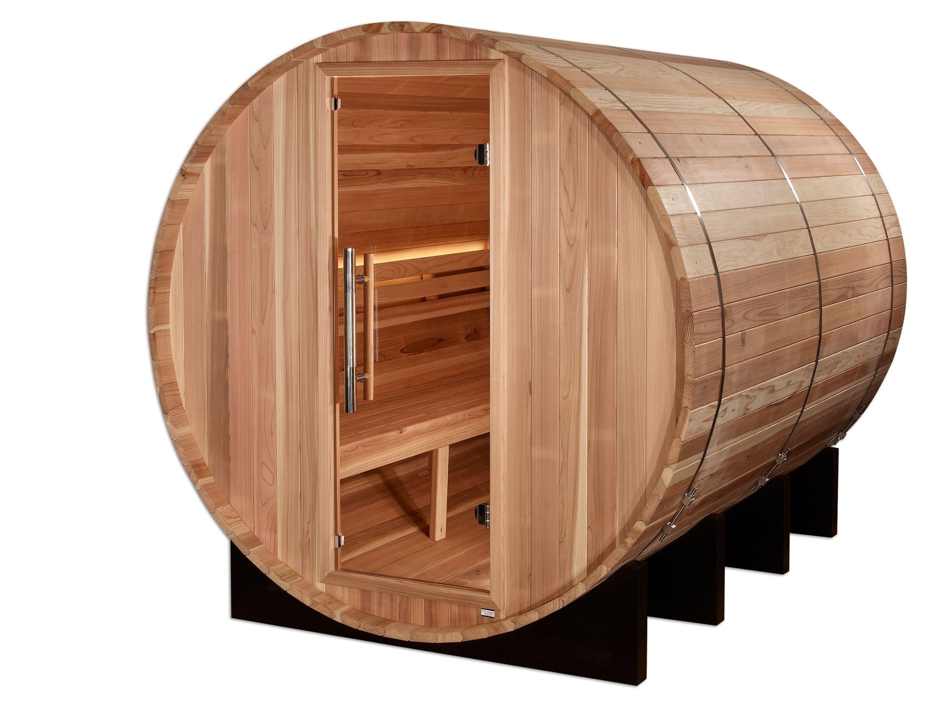 Golden Designs "Klosters" 6 Person Barrel Traditional Sauna - Pacific Cedar